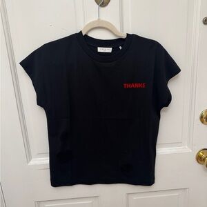 NWOT - Sandro Thanks Tee, black with red lettering, size 1 (small)